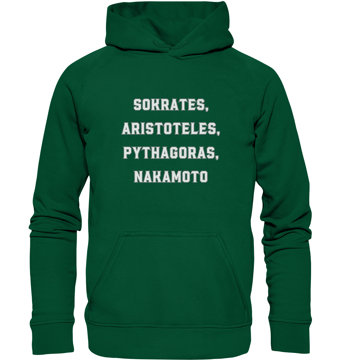 SOKRATES, ARISTOTELES, PHYTHAGORAS, NAKAMOTO  - Basic Unisex Hoodie