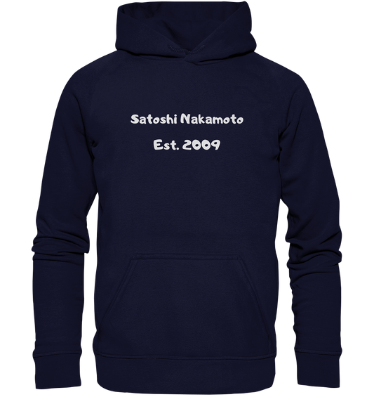Satoshi Nakamoto Est. 2009 (Signatur pur) - Basic Unisex Hoodie