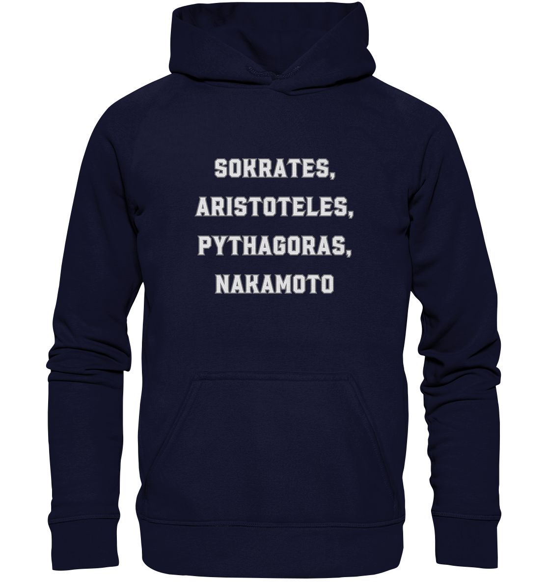 SOKRATES, ARISTOTELES, PHYTHAGORAS, NAKAMOTO  - Basic Unisex Hoodie
