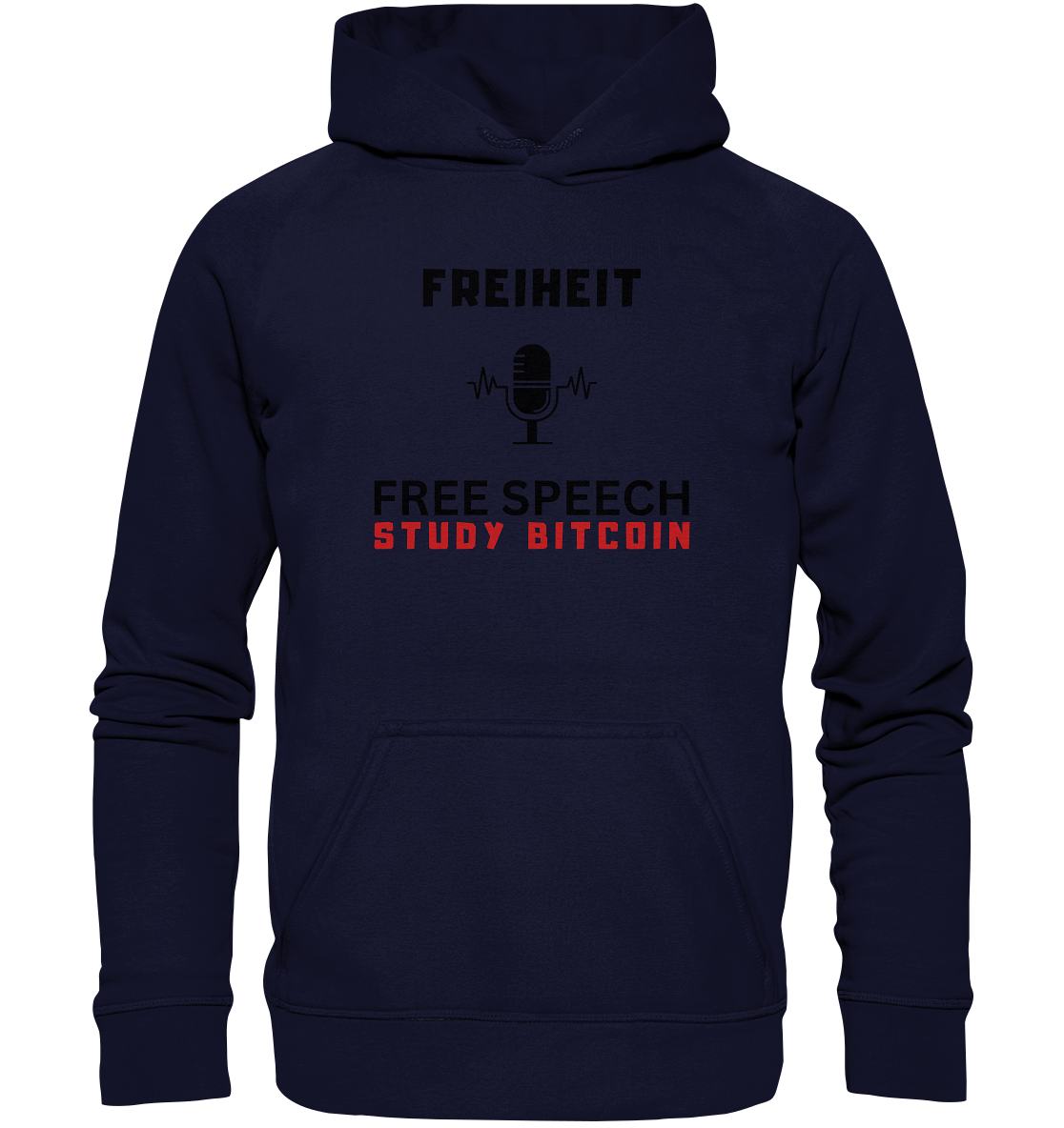 FREIHEIT (Mikrofon) FREE SPEECH, STUDY BITCOIN - LADIES COLLECTION 21% automat. Rabatt bis zum Halving 2024   - Basic Unisex Hoodie