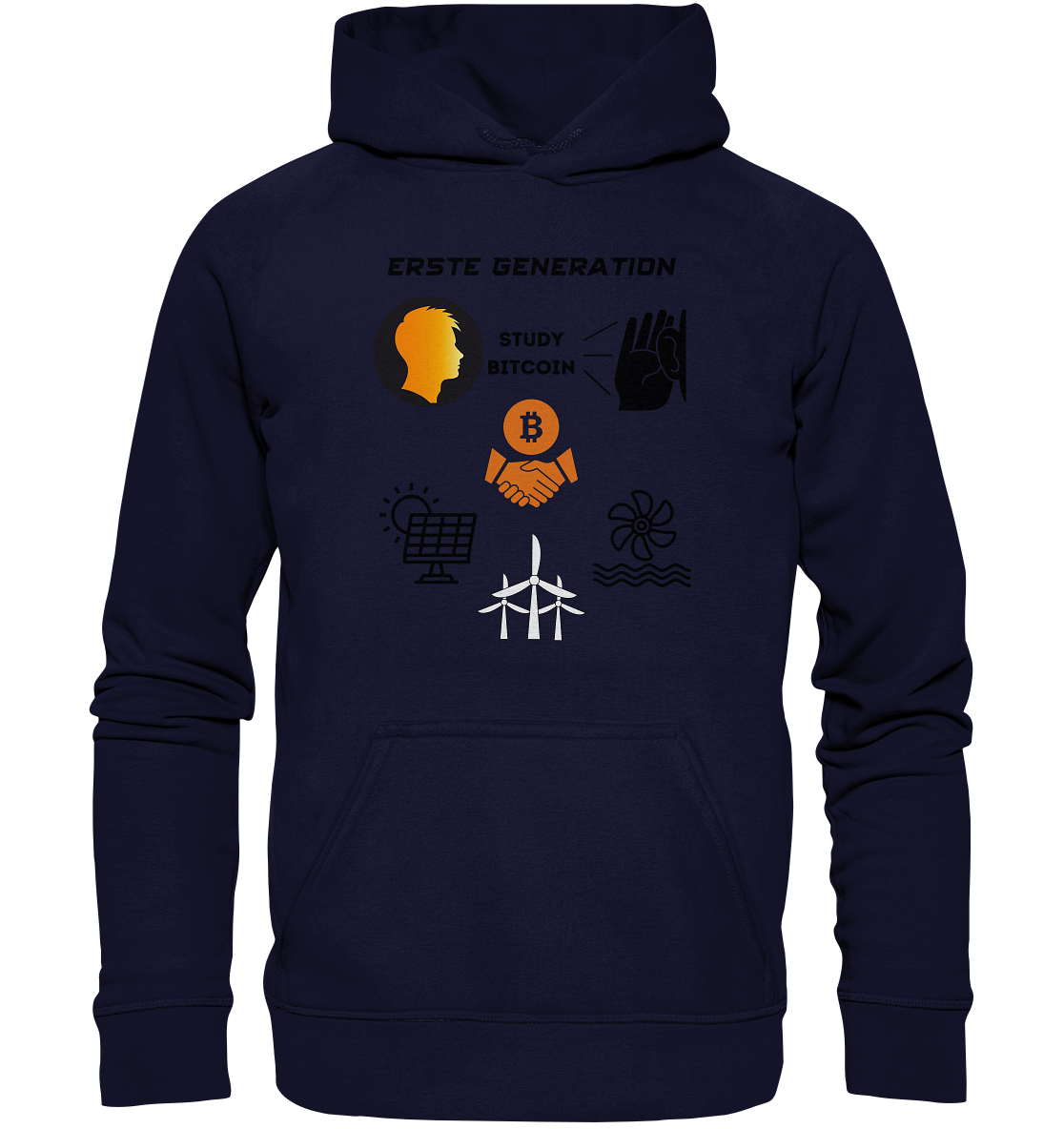 ERSTE (BITCOIN) GENERATION - STUDY BITCOIN (3 grüne Energie Grafiken) - LADIES COLLECTION 21% automat. Rabatt bis zum Halving 2024   - Basic Unisex Hoodie