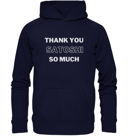 THANK YOU SO MUCH SATOSHI (Version pure white) - Basic Unisex Hoodie