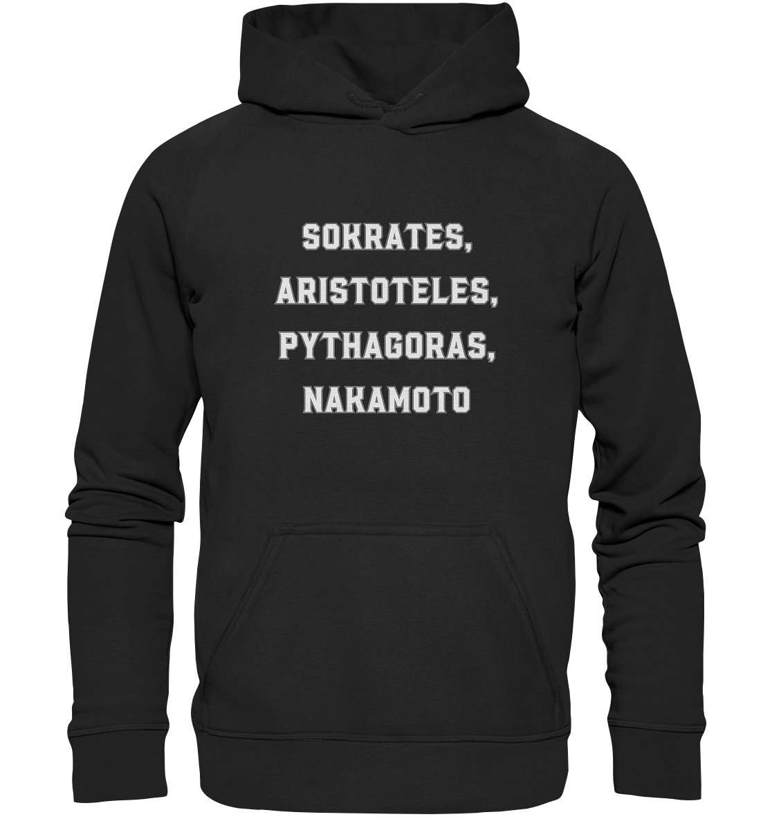 SOKRATES, ARISTOTELES, PHYTHAGORAS, NAKAMOTO  - Basic Unisex Hoodie