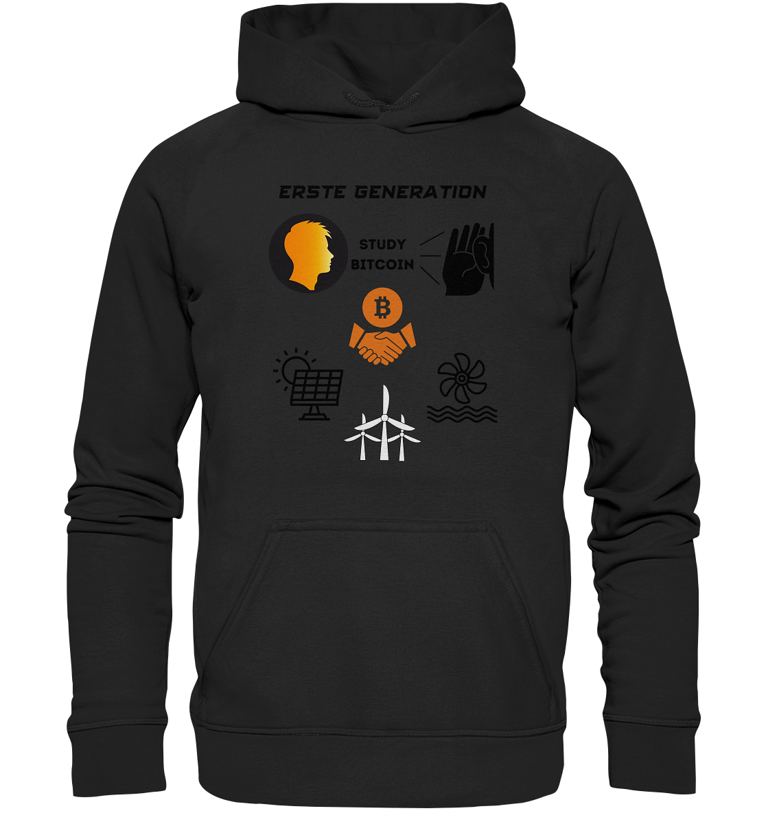 ERSTE (BITCOIN) GENERATION - STUDY BITCOIN (3 grüne Energie Grafiken) - LADIES COLLECTION 21% automat. Rabatt bis zum Halving 2024   - Basic Unisex Hoodie