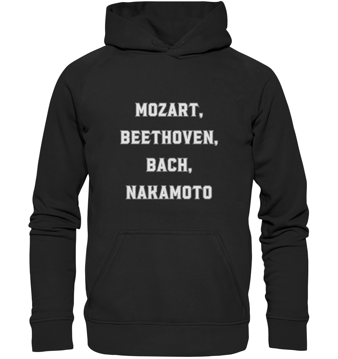 MOZART, BEETHOVEN, BACH, NAKAMOTO  - Basic Unisex Hoodie