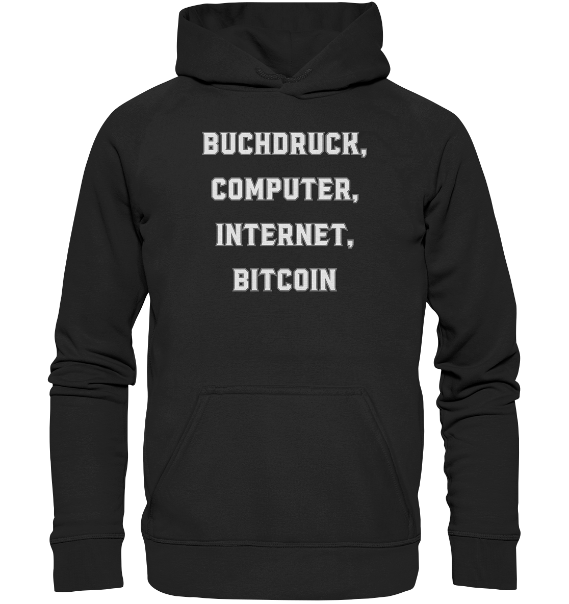 Buchdruck, Computer, Internet, Bitcoin - Basic Unisex Hoodie