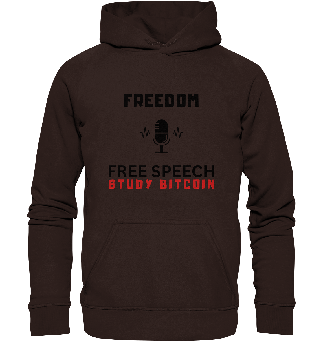 FREEDOM (Mikrofon) FREE SPEECH, STUDY BITCOIN  - Basic Unisex Hoodie