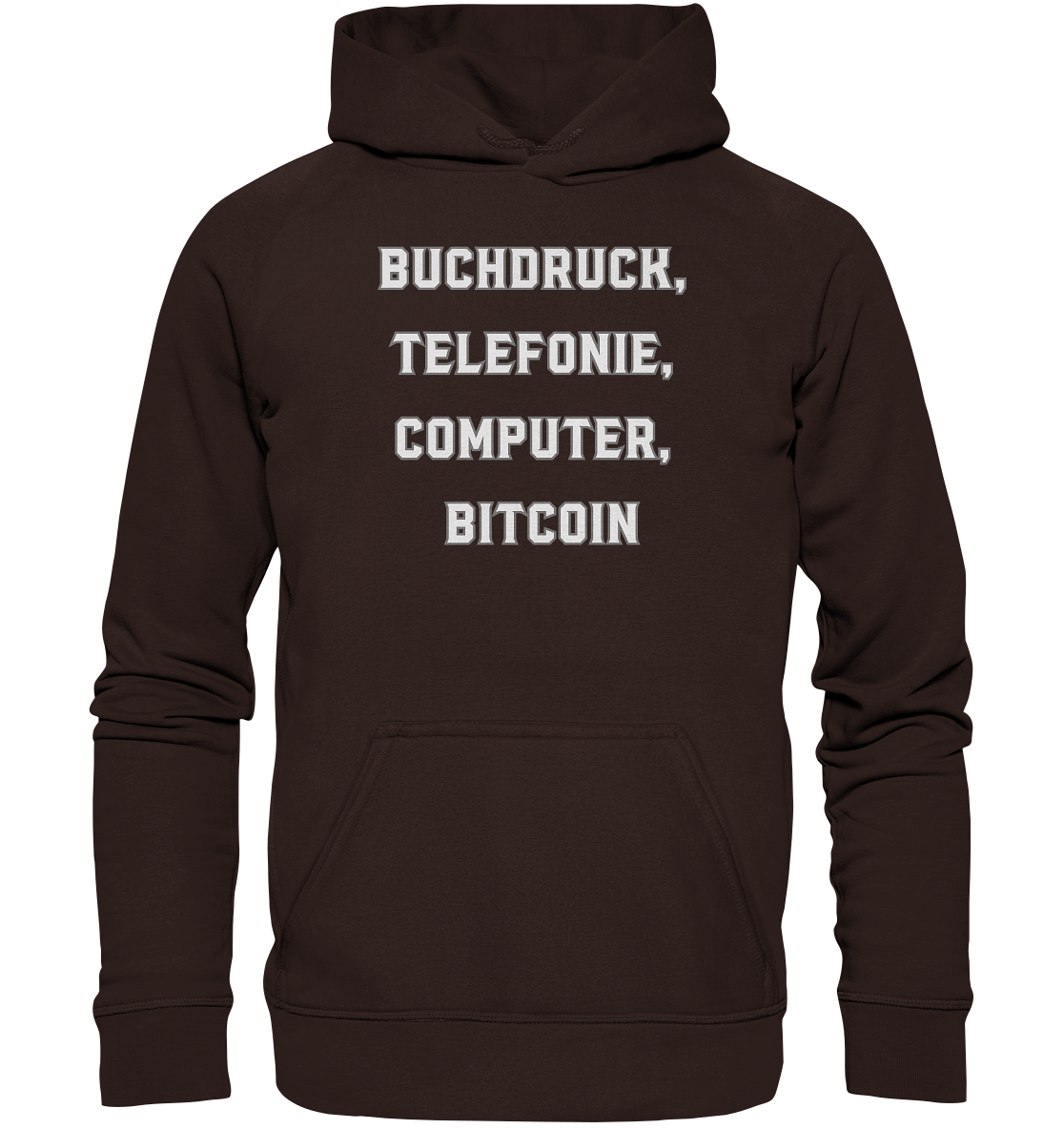 Buchdruck, Telefonie, Computer, Bitcoin  - Basic Unisex Hoodie