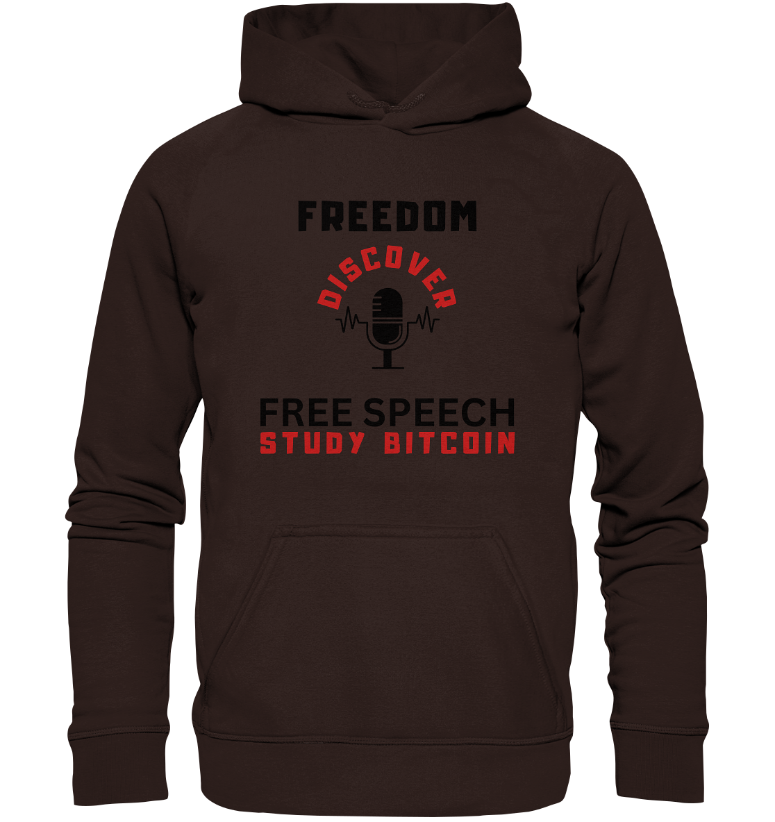 FREEDOM (Mikrofon) DISCOVER FREE SPEECH, STUDY BITCOIN   - Basic Unisex Hoodie