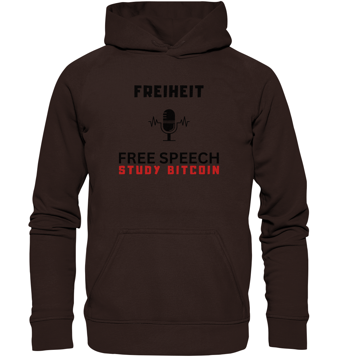 FREIHEIT (Mikrofon) FREE SPEECH, STUDY BITCOIN - LADIES COLLECTION 21% automat. Rabatt bis zum Halving 2024   - Basic Unisex Hoodie