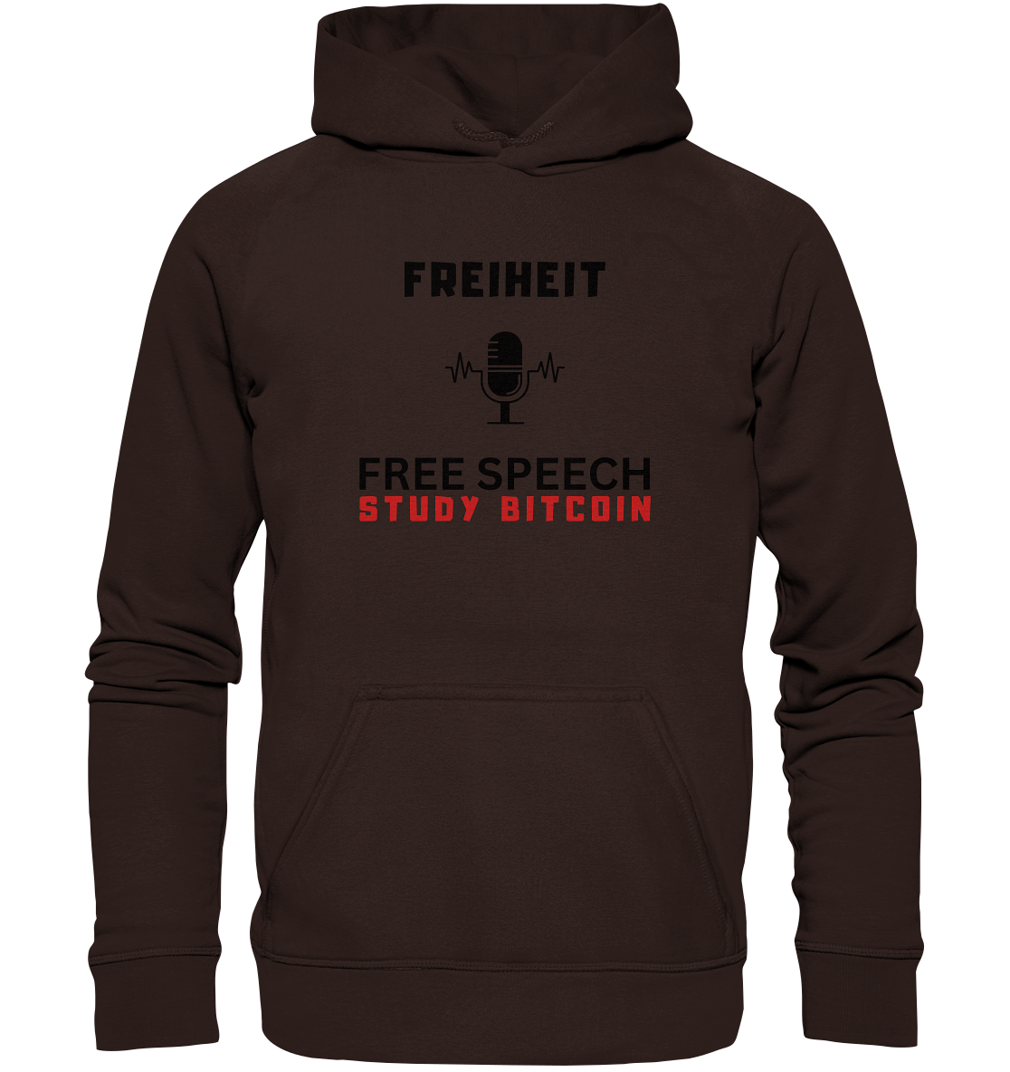 FREIHEIT (Mikrofon) FREE SPEECH, STUDY BITCOIN  - Basic Unisex Hoodie