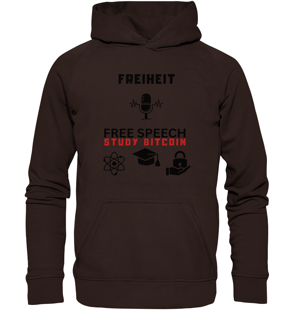 FREIHEIT (Mikrofon) FREE SPEECH, STUDY BITCOIN (3 Grafiken) - LADIES COLLECTION 21% automat. Rabatt bis zum Halving 2024   - Basic Unisex Hoodie