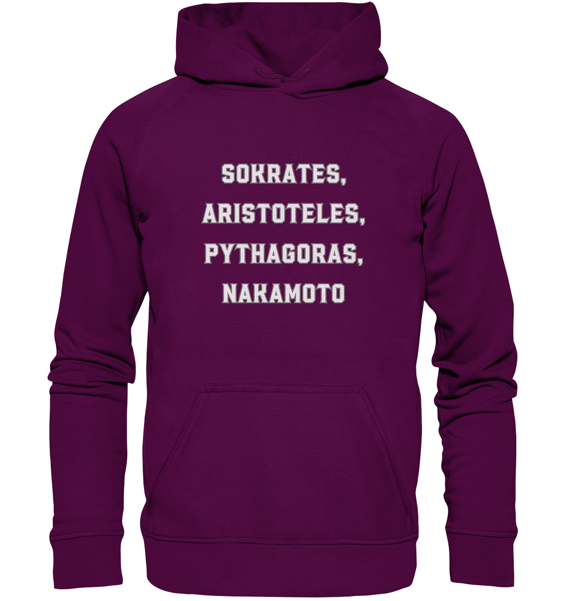 SOKRATES, ARISTOTELES, PHYTHAGORAS, NAKAMOTO  - Basic Unisex Hoodie