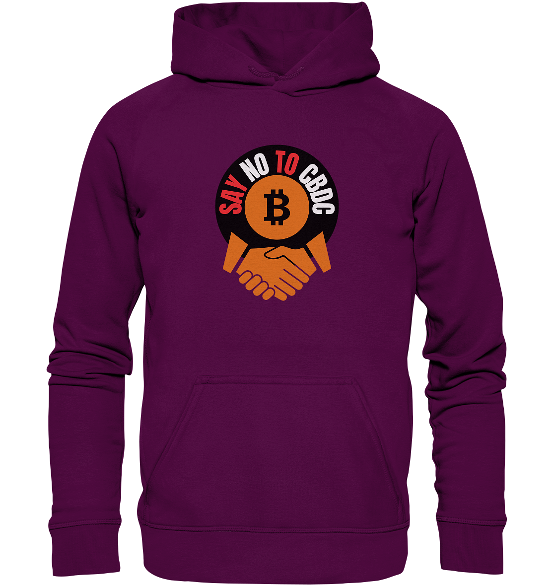 SAY NO TO CBDC - handshake (Ladies Collection 21% Rabatt bis zum Halving 2024)  - Basic Unisex Hoodie