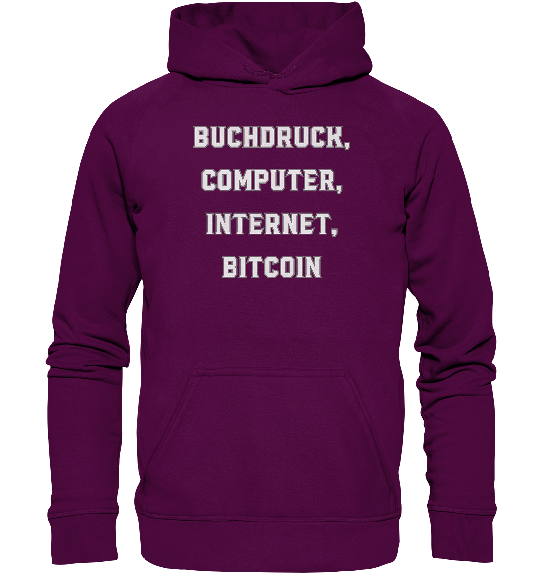Buchdruck, Computer, Internet, Bitcoin - Basic Unisex Hoodie