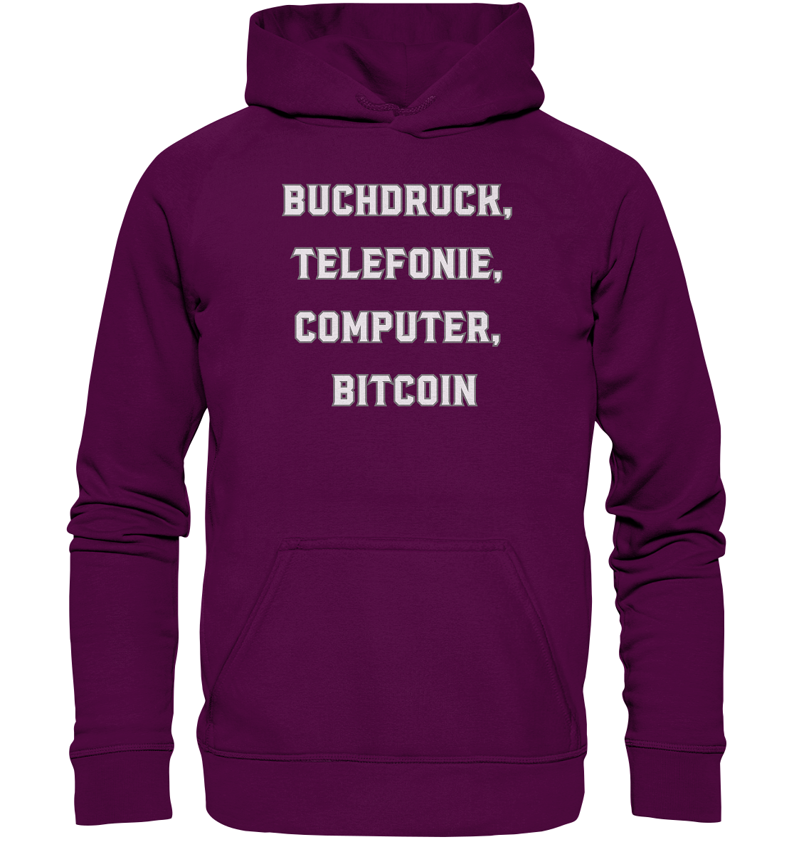 Buchdruck, Telefonie, Computer, Bitcoin  - Basic Unisex Hoodie