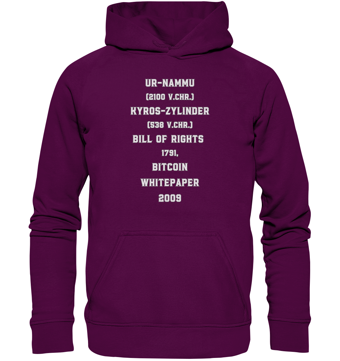 UR-NAMMU, KYROS-ZYLINDER, BILL OF RIGHTS, BITCOIN WHITEPAPER - Basic Unisex Hoodie