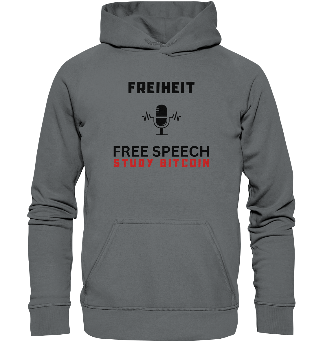 FREIHEIT (Mikrofon) FREE SPEECH, STUDY BITCOIN - LADIES COLLECTION 21% automat. Rabatt bis zum Halving 2024   - Basic Unisex Hoodie