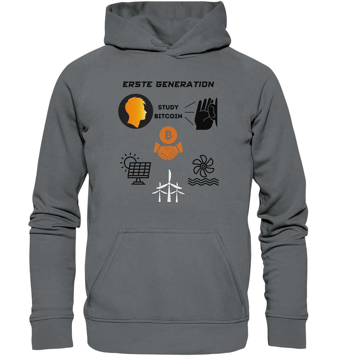 ERSTE (BITCOIN) GENERATION - STUDY BITCOIN (3 grüne Energie Grafiken) - LADIES COLLECTION 21% automat. Rabatt bis zum Halving 2024   - Basic Unisex Hoodie