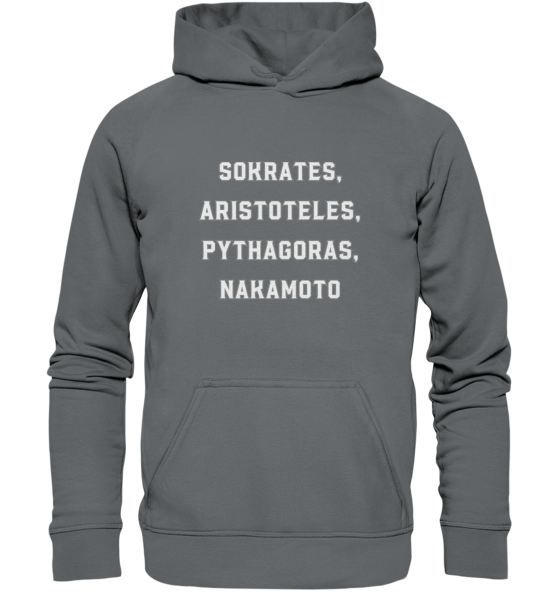 SOKRATES, ARISTOTELES, PHYTHAGORAS, NAKAMOTO  - Basic Unisex Hoodie
