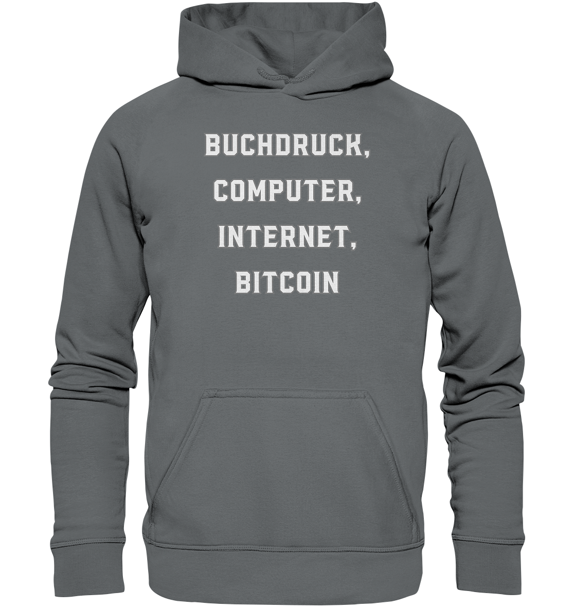 Buchdruck, Computer, Internet, Bitcoin - Basic Unisex Hoodie
