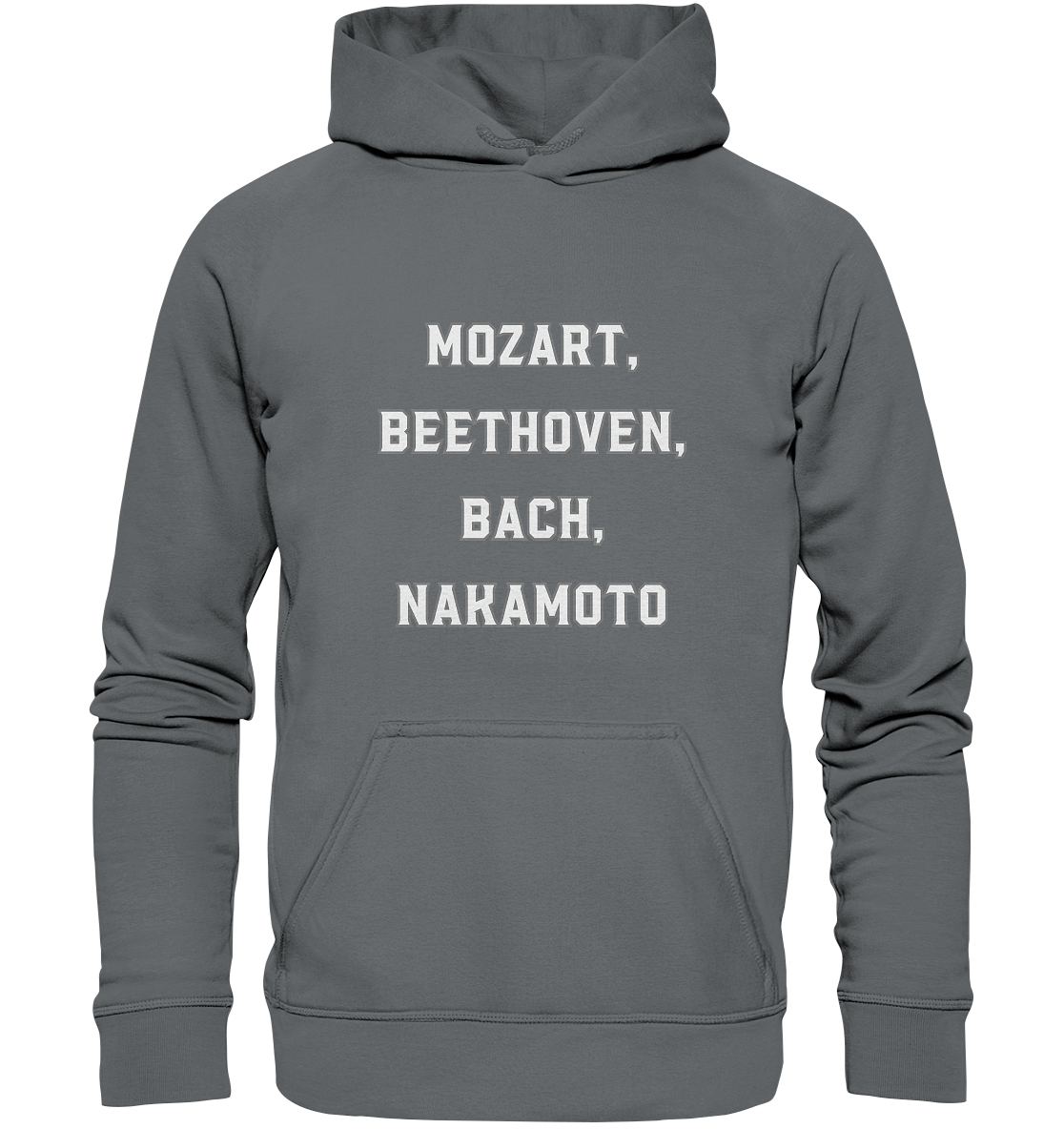 MOZART, BEETHOVEN, BACH, NAKAMOTO  - Basic Unisex Hoodie