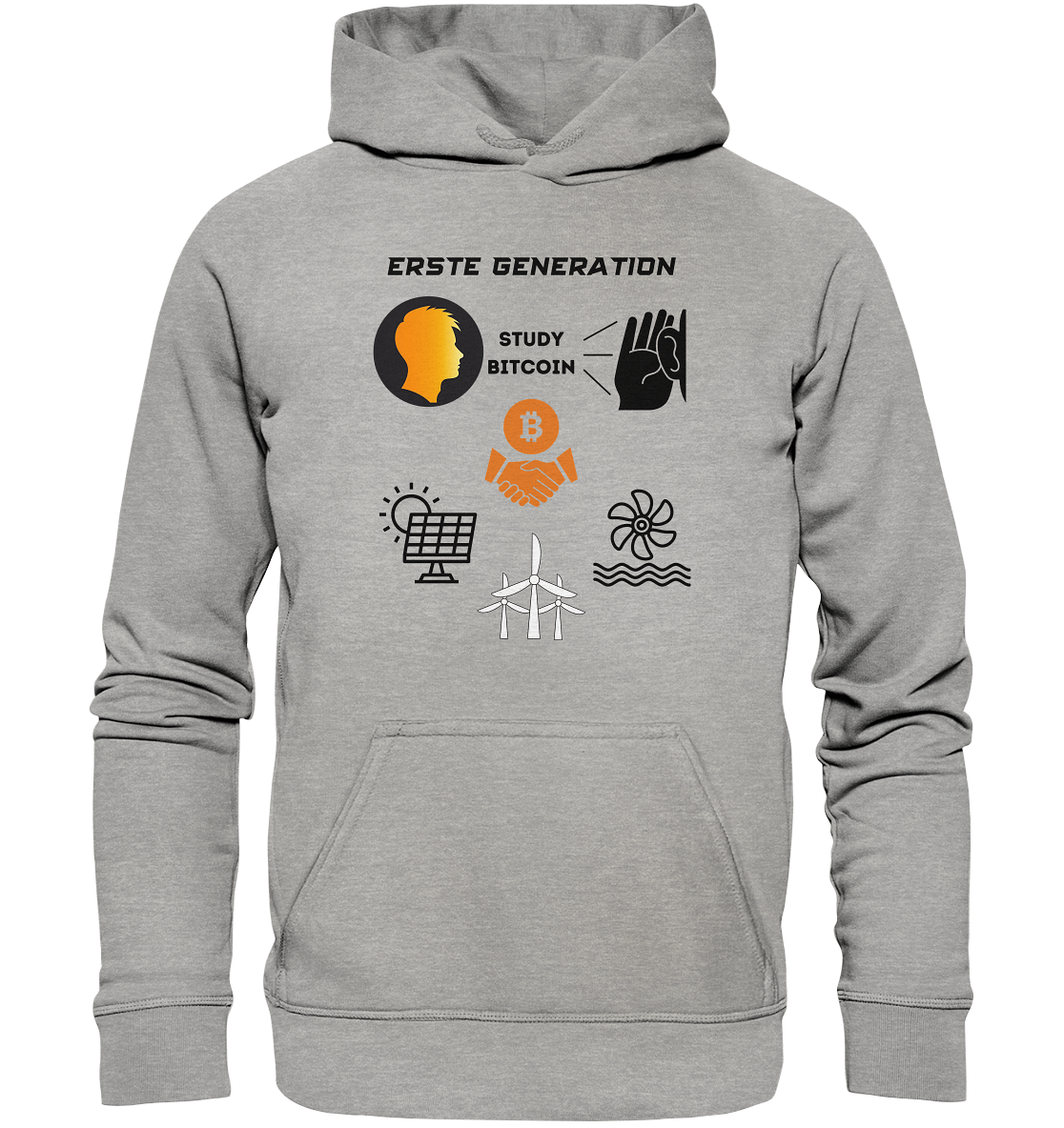ERSTE (BITCOIN) GENERATION - STUDY BITCOIN (3 grüne Energie Grafiken) - LADIES COLLECTION 21% automat. Rabatt bis zum Halving 2024   - Basic Unisex Hoodie