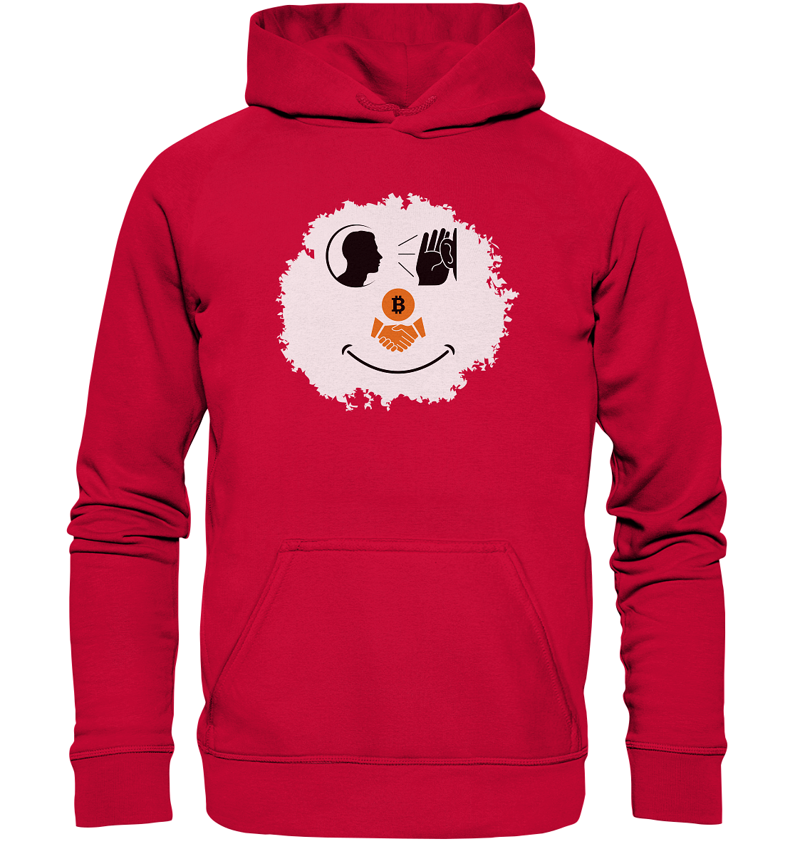Smiley listen to Bitcoin handshake - (Ladies Collection 21% Rabatt bis zum Halving 2024)  - Basic Unisex Hoodie