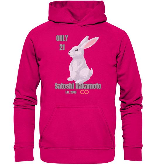 SATOSHI NAKAMOTO Est. 2009 (unendlich) ONLY 21- LADIES COLLECTION 21% automat. Rabatt bis zum Halving 2024  - Basic Unisex Hoodie