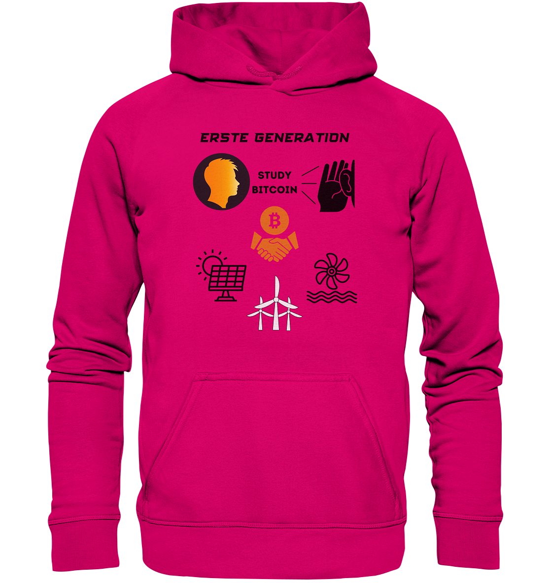 ERSTE (BITCOIN) GENERATION - STUDY BITCOIN (3 grüne Energie Grafiken) - LADIES COLLECTION 21% automat. Rabatt bis zum Halving 2024   - Basic Unisex Hoodie