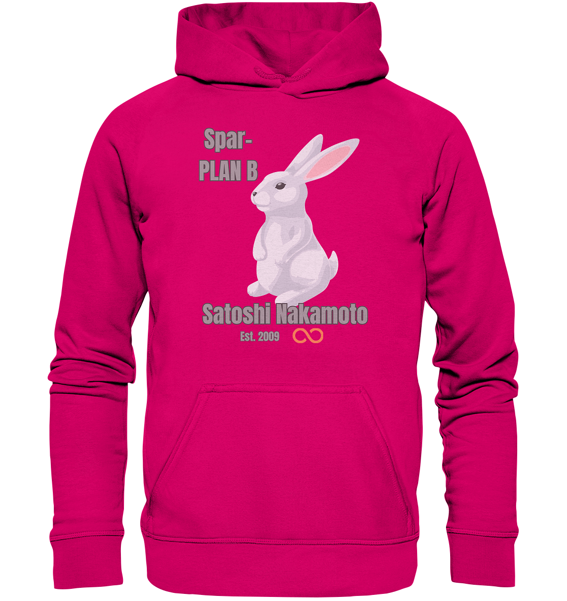 Spar-PLAN B SATOSHI NAKAMOTO Est. 2009 (unendlich) - LADIES COLLECTION 21% automat. Rabatt bis zum Halving 2024  - Basic Unisex Hoodie
