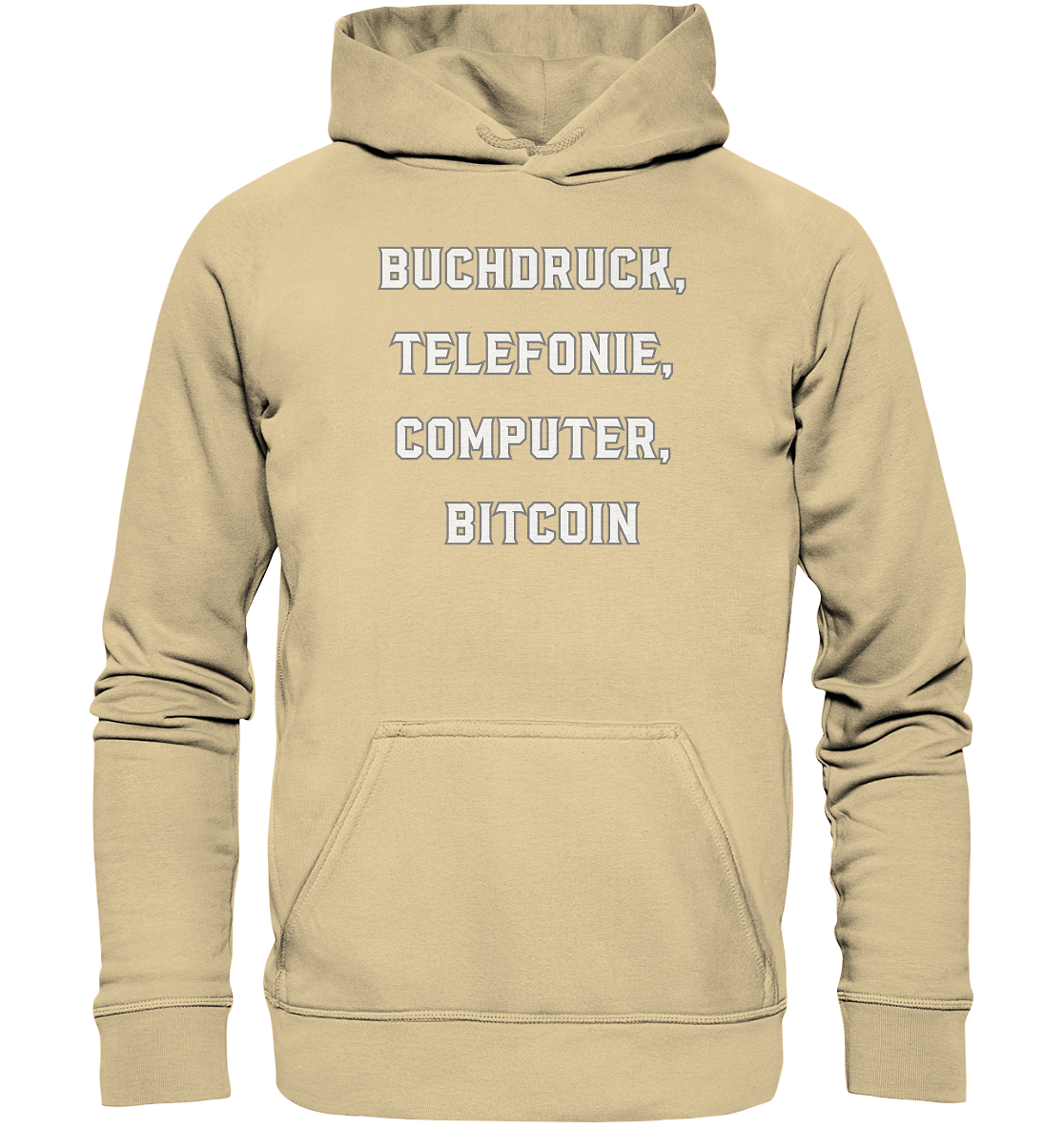 Buchdruck, Telefonie, Computer, Bitcoin  - Basic Unisex Hoodie