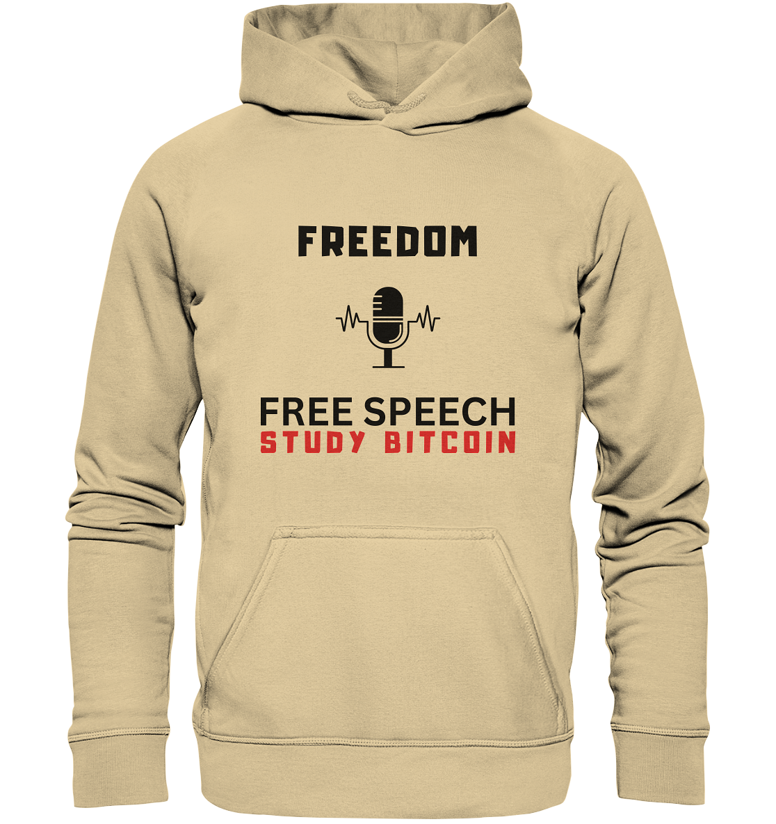 FREEDOM (Mikrofon) FREE SPEECH, STUDY BITCOIN  - Basic Unisex Hoodie