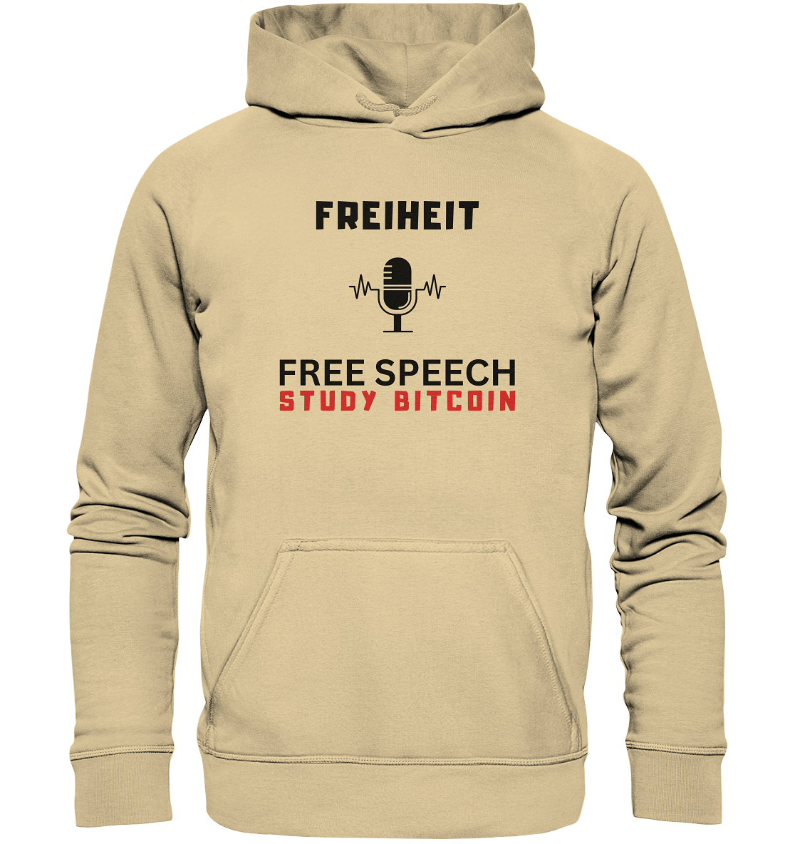 FREIHEIT (Mikrofon) FREE SPEECH, STUDY BITCOIN - LADIES COLLECTION 21% automat. Rabatt bis zum Halving 2024   - Basic Unisex Hoodie