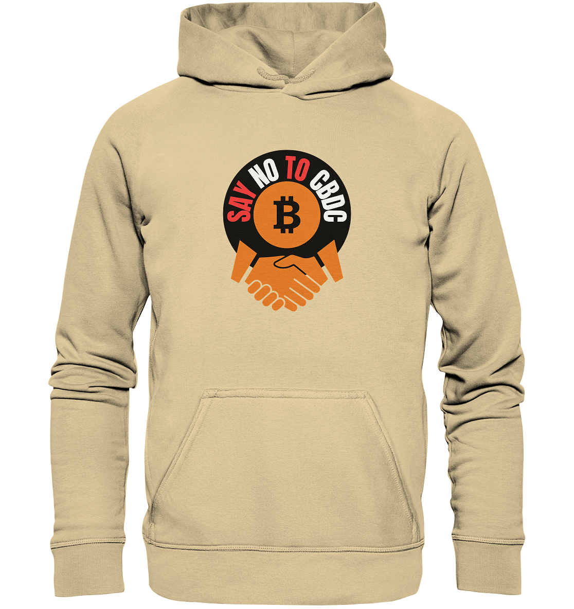 SAY NO TO CBDC - handshake (Ladies Collection 21% Rabatt bis zum Halving 2024)  - Basic Unisex Hoodie