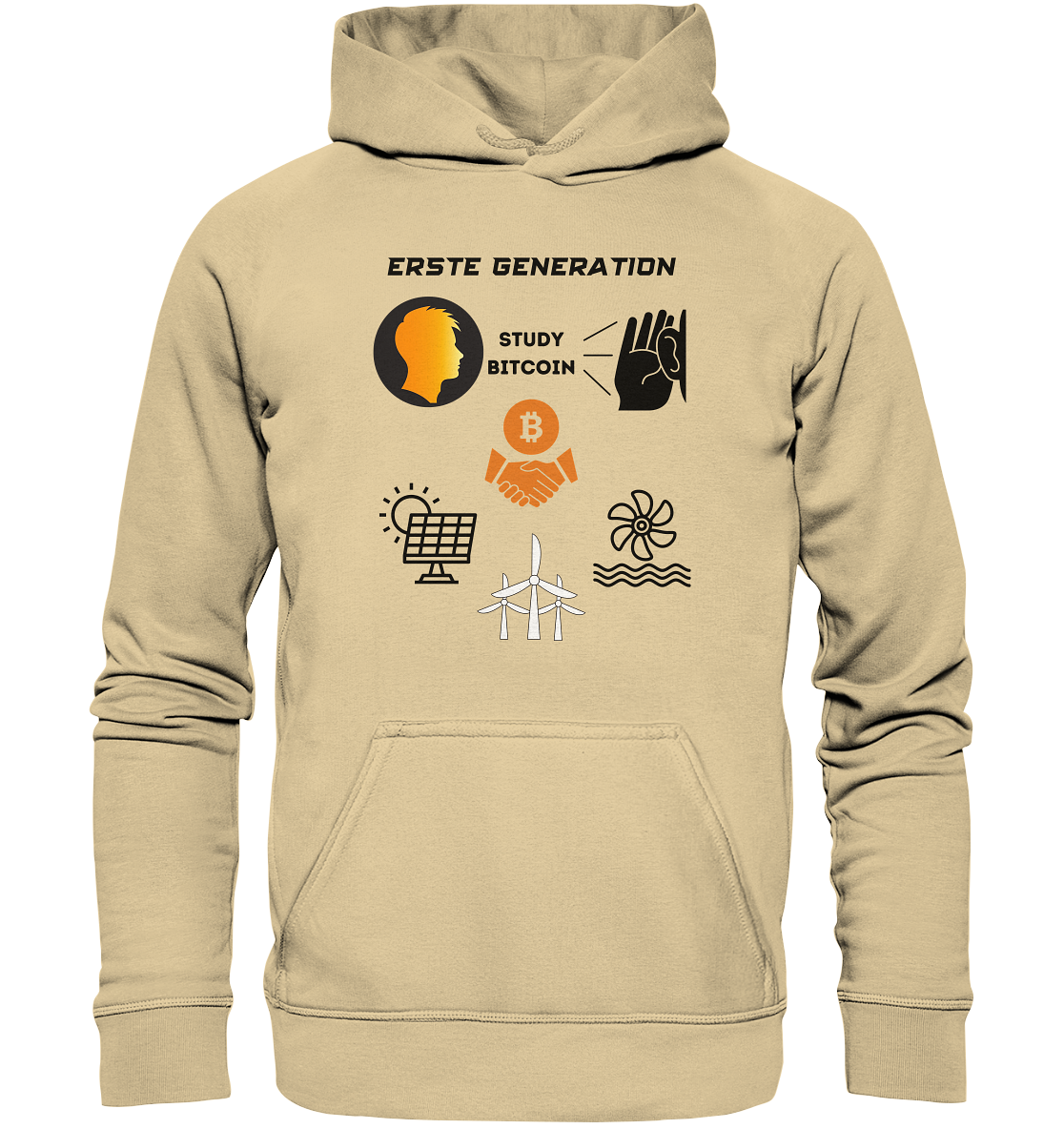 ERSTE (BITCOIN) GENERATION - STUDY BITCOIN (3 grüne Energie Grafiken) - LADIES COLLECTION 21% automat. Rabatt bis zum Halving 2024   - Basic Unisex Hoodie