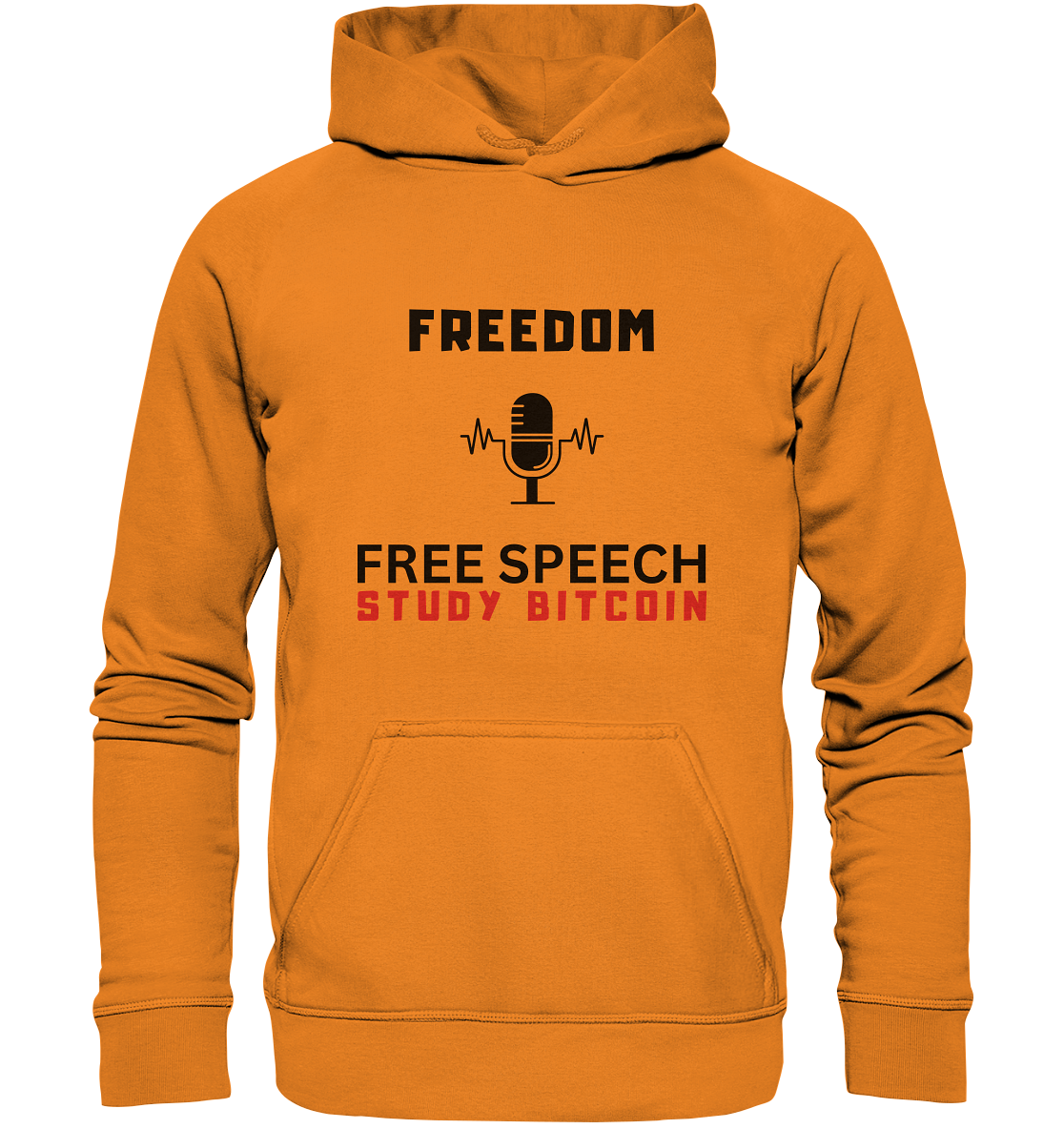 FREEDOM (Mikrofon) FREE SPEECH, STUDY BITCOIN  - Basic Unisex Hoodie