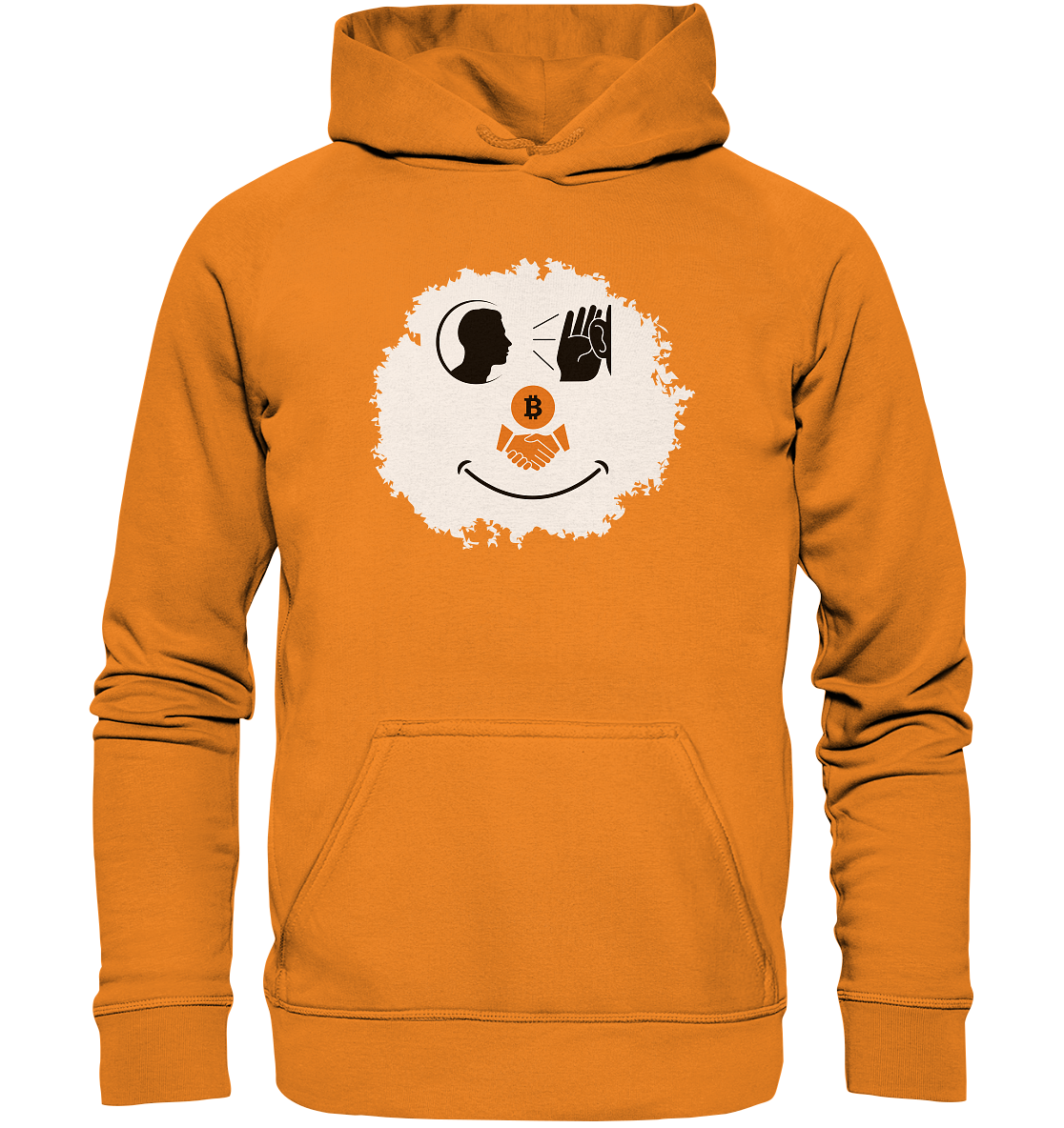 Smiley listen to Bitcoin handshake - (Ladies Collection 21% Rabatt bis zum Halving 2024)  - Basic Unisex Hoodie