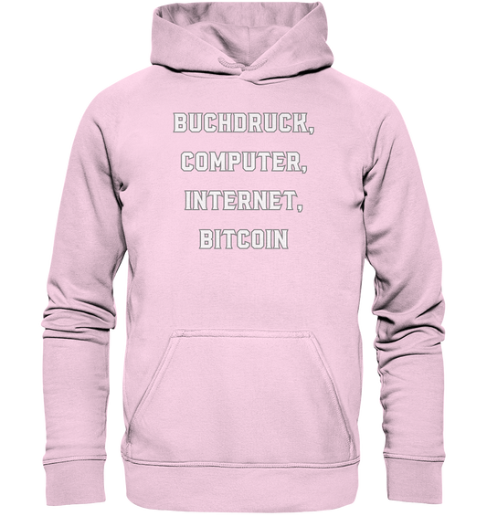 Buchdruck, Computer, Internet, Bitcoin - Basic Unisex Hoodie