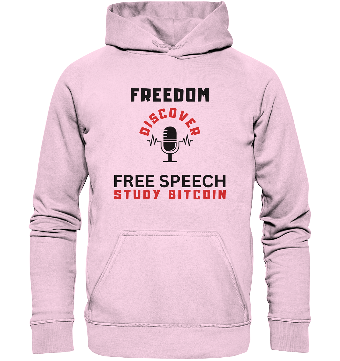 FREEDOM (Mikrofon) DISCOVER FREE SPEECH, STUDY BITCOIN   - Basic Unisex Hoodie