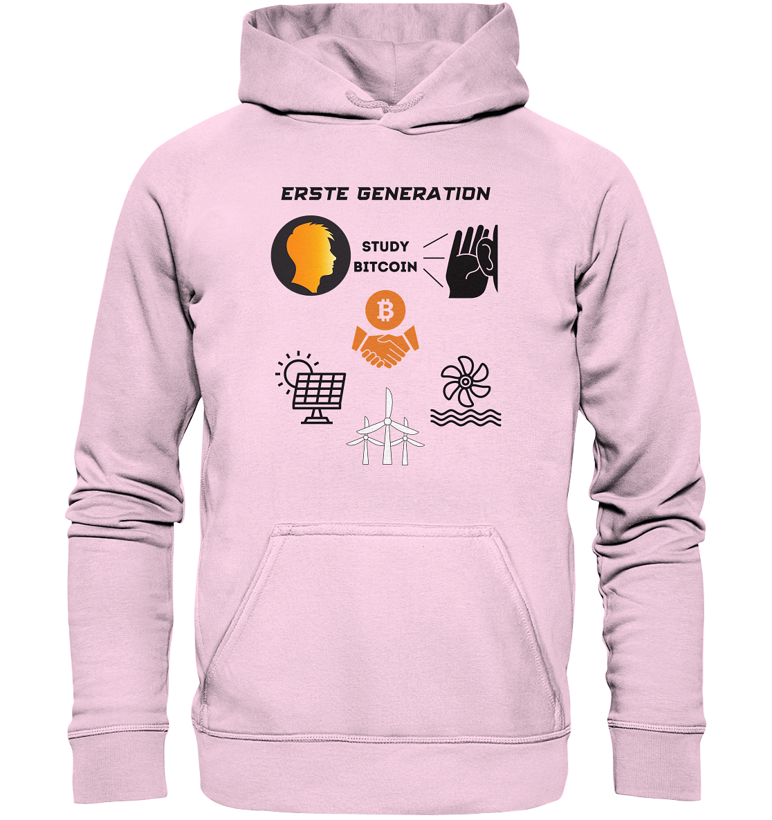 ERSTE (BITCOIN) GENERATION - STUDY BITCOIN (3 grüne Energie Grafiken) - LADIES COLLECTION 21% automat. Rabatt bis zum Halving 2024   - Basic Unisex Hoodie