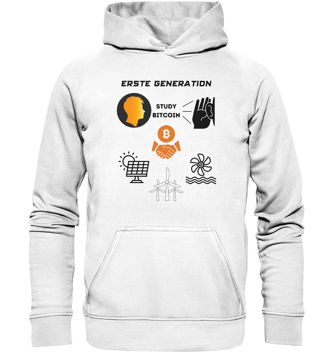 ERSTE (BITCOIN) GENERATION - STUDY BITCOIN (3 grüne Energie Grafiken) - LADIES COLLECTION 21% automat. Rabatt bis zum Halving 2024   - Basic Unisex Hoodie