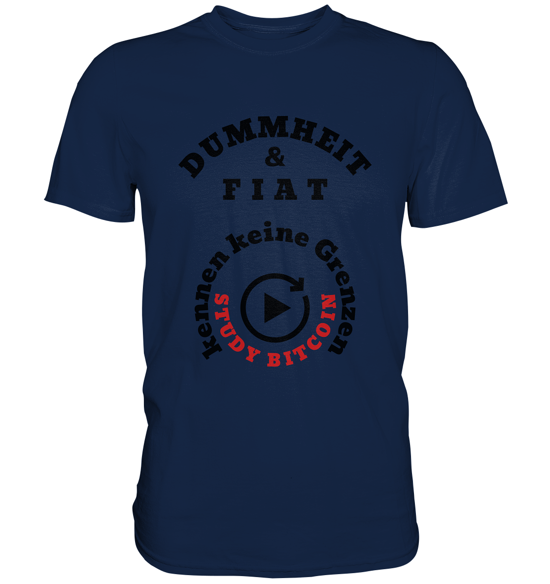 DUMMHEIT & FIAT kennen keine Grenzen - STUDY BITCOIN (rund in rund) - Classic Shirt