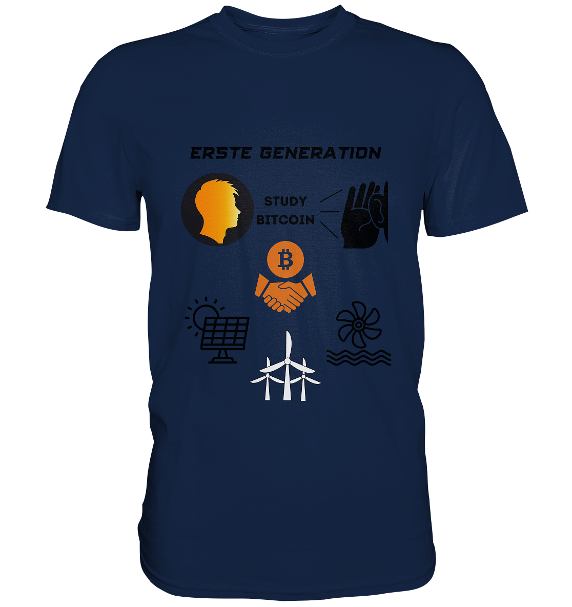 ERSTE (Bitcoin) GENERATION - STUDY BITCOIN - (green Energy 3 Grafiken) - Classic Shirt