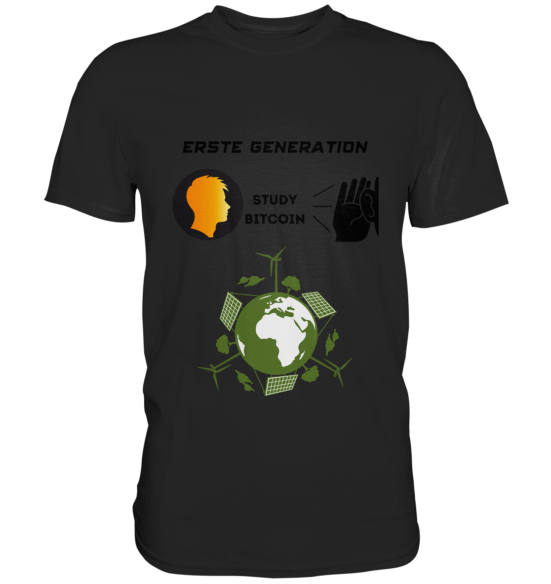 ERSTE (Bitcoin) GENERATION - STUDY BITCOIN - (green Energy Grafik) - Classic Shirt