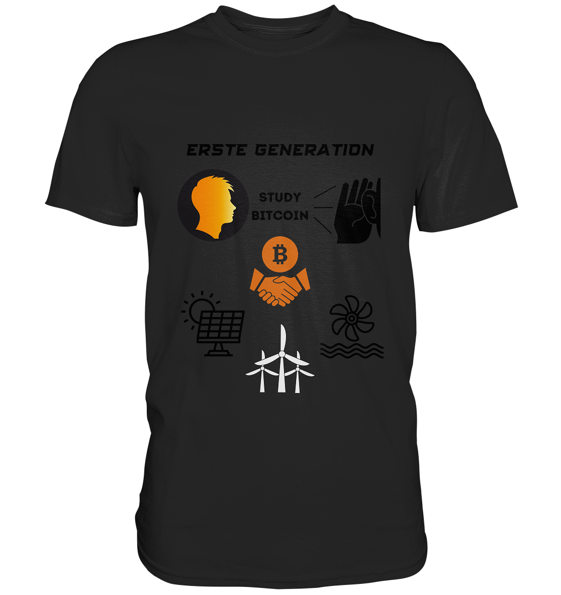 ERSTE (Bitcoin) GENERATION - STUDY BITCOIN - (green Energy 3 Grafiken) - Classic Shirt