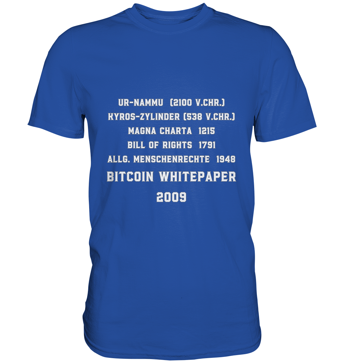 Wichtigste Dokumente der Welt bis zum BITCOIN Whitepaper (2009) - Classic Shirt