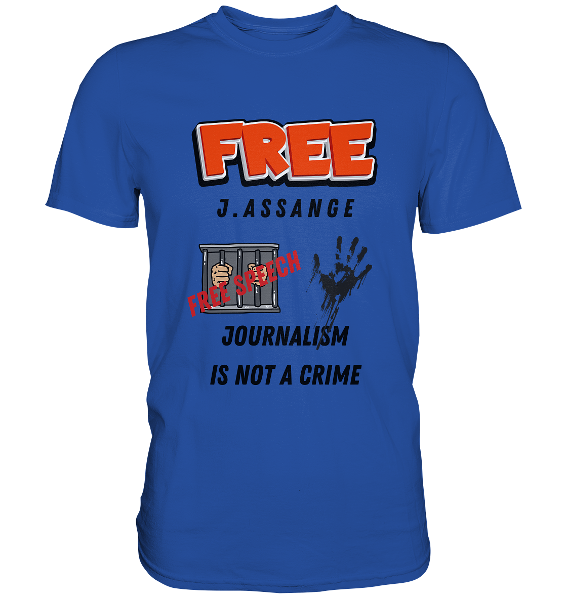 FREE J.ASSANGE - JOURNALISM IS NOT A CRIME, FREE SPEECH (2 GRAFIKEN)  - Classic Shirt