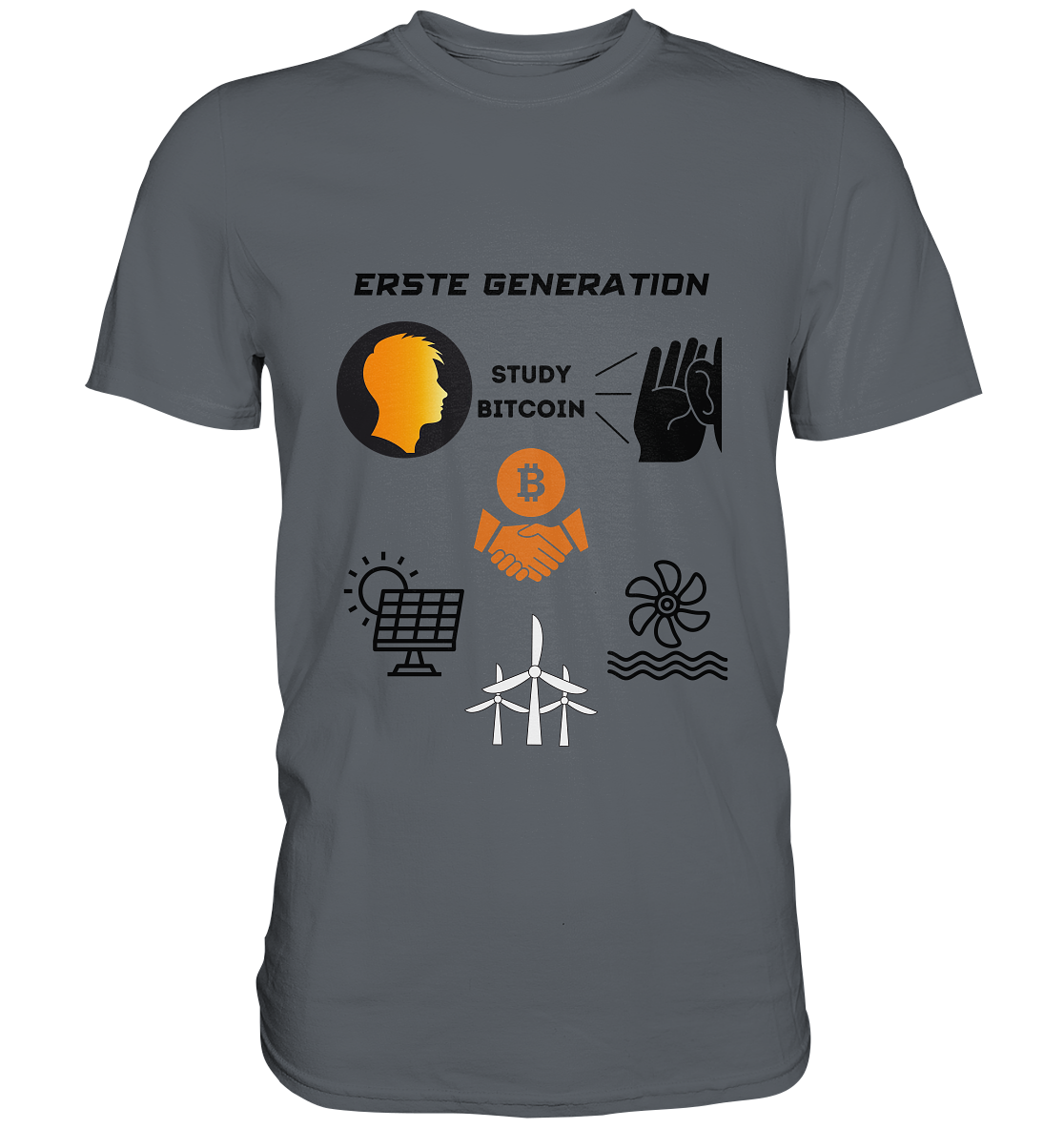 ERSTE (Bitcoin) GENERATION - STUDY BITCOIN - (green Energy 3 Grafiken) - Classic Shirt