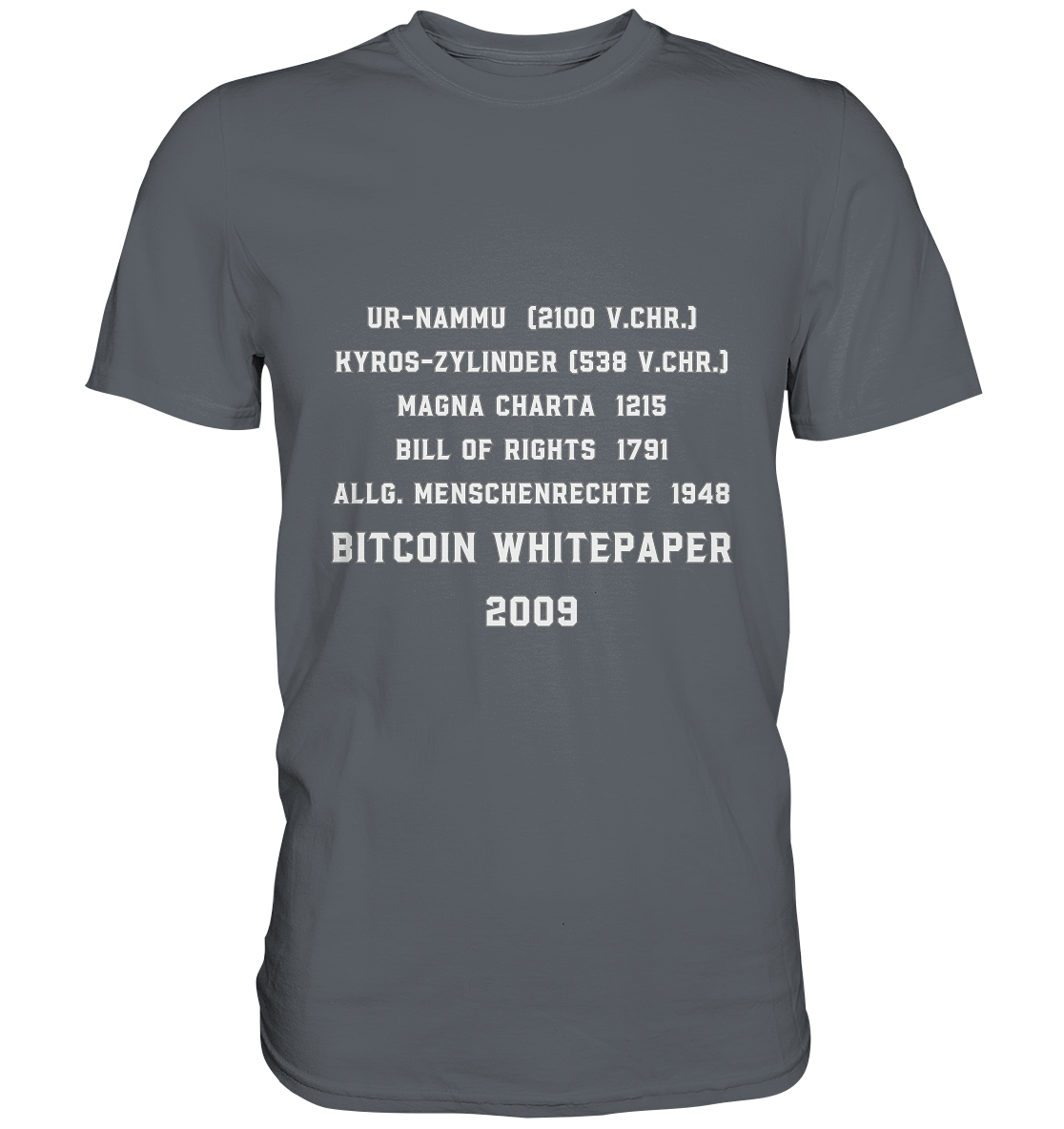 Wichtigste Dokumente der Welt bis zum BITCOIN Whitepaper (2009) - Classic Shirt